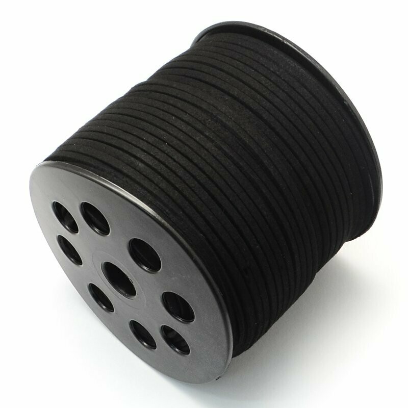 5m Faux Suede Cord in Black, 3mm