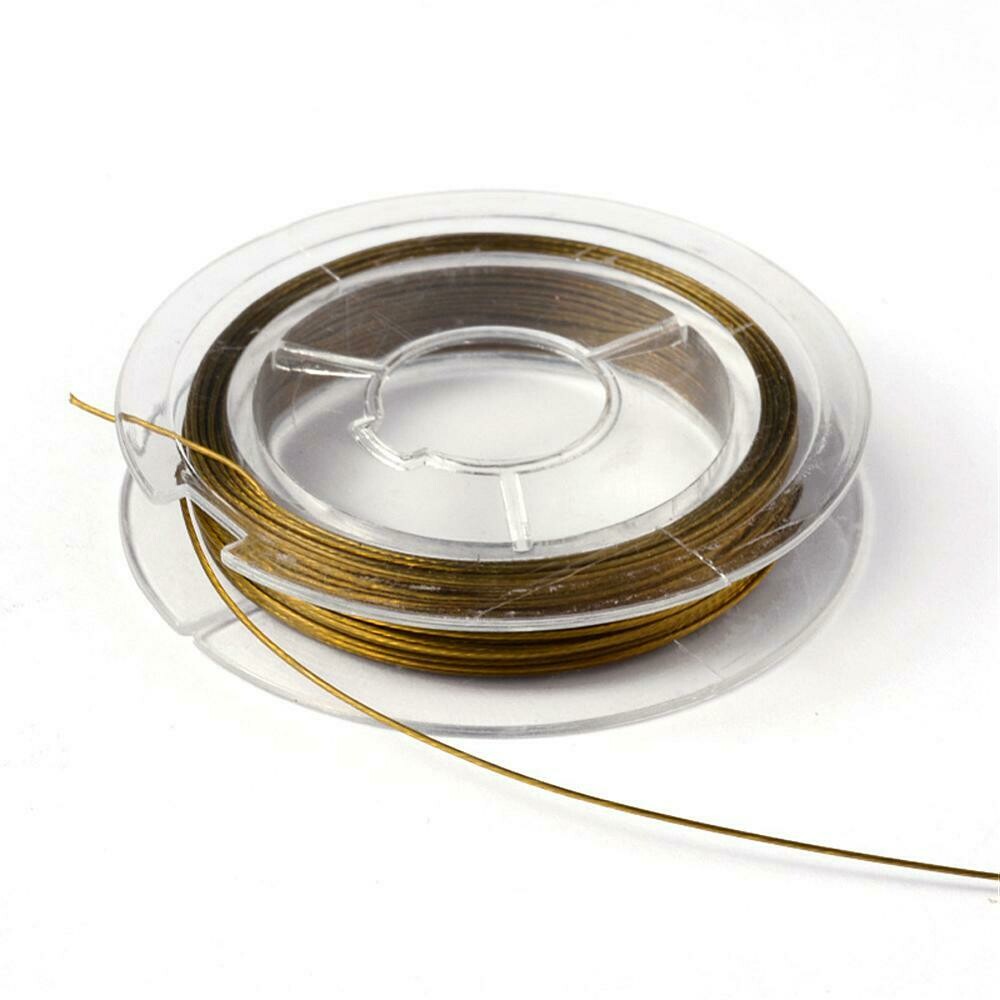 Gold Tiger Tail Beading Wire, 0.45mm, 10m