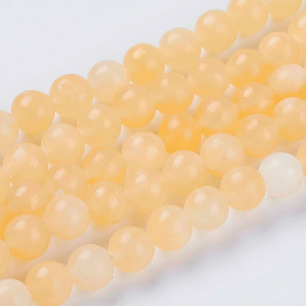 Natural Topaz Jade Beads, Dyed, 6mm, 1 Strand