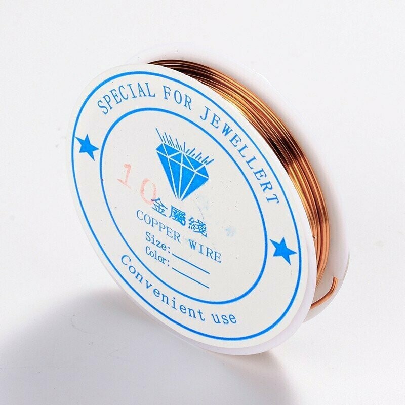 Rose Gold Plated Wire, 0.4mm, 15m