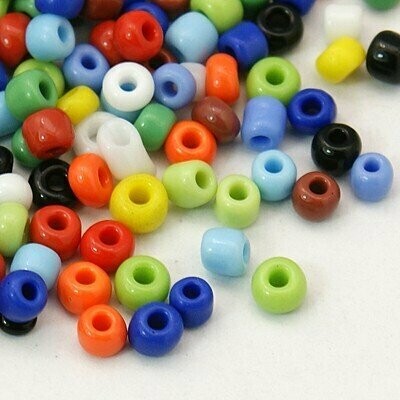 Seed Beads in Mixed Colours, Size 8, 3mm
