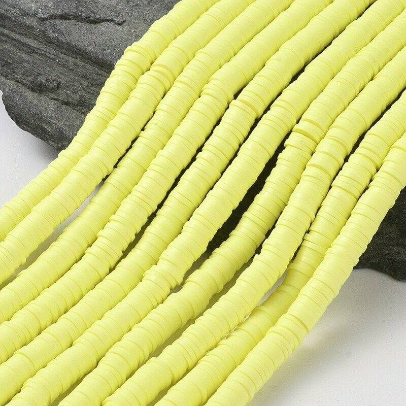 Polymer Clay Heishi Bead Strand, Lemon, 6mm Polymer Clay Heishi Bead Strand, Lemon, 6mm