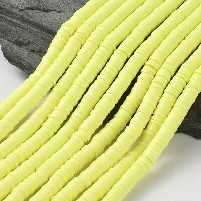 Polymer Clay Heishi Bead Strand, Lemon, 6mm