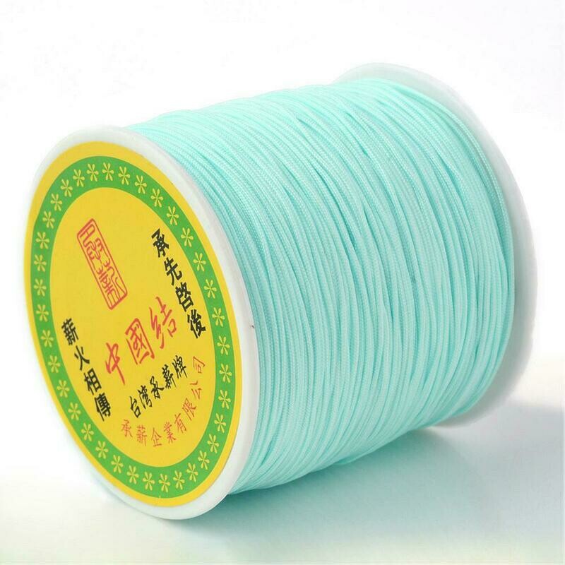 5m x Braided Nylon Thread, Mint Green, 0.8mm