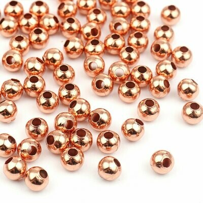50 x Rose Gold Spacer Beads, 5mm