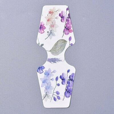 10 x Necklace Hanging Display Cards, Floral Pattern, 120x45mm
