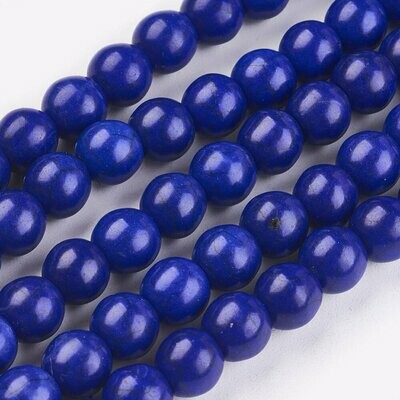 Howlite Beads in Royal Blue, 6mm, 1 Strand