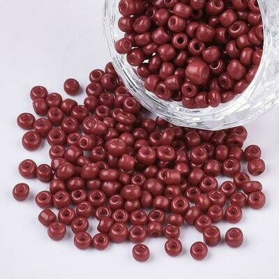SPECIAL OFFER!! Seed Beads in Opaque Brick Red, Size 8, 3mm