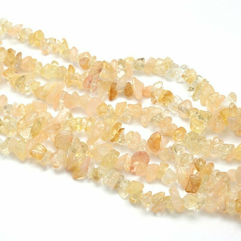 Natural Citrine Chips, 5-8mm, 1 Strand