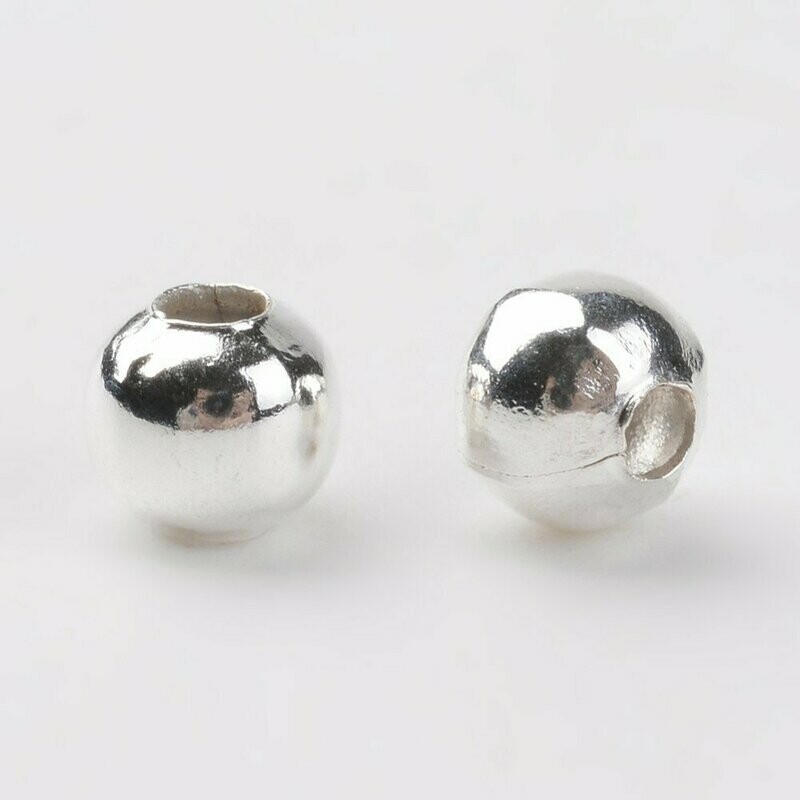 100 x 4mm Silver Plated Beads