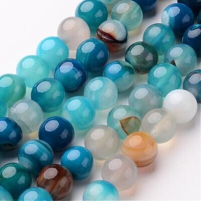 Natural Agate Beads, Dyed, 6mm, 1 Strand