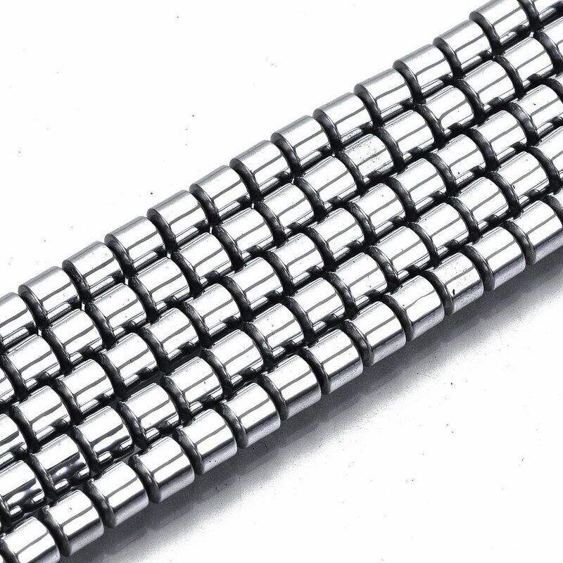 Electroplated Synthetic Hematite, Silver, 3.5x3mm
