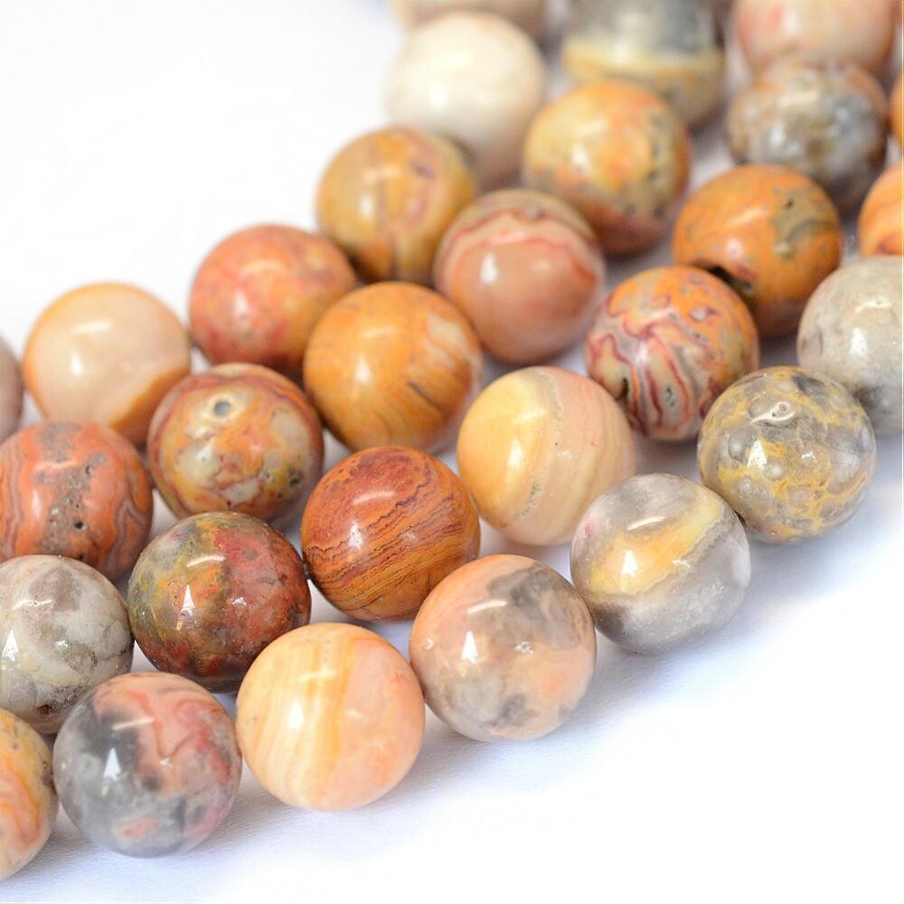 Natural Crazy Agate Beads, 6mm, 1 Strand