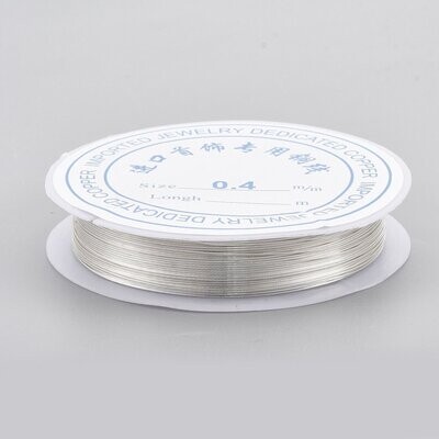 Silver Plated Wire, 0.6mm, 5m