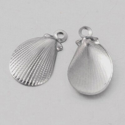 Stainless Steel Shell Charms, 12x7mm