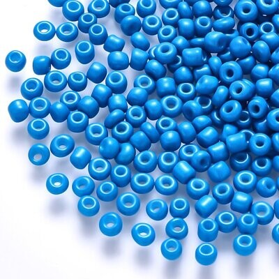 Seed Beads in Capri Blue, Size 6, 4-5mm