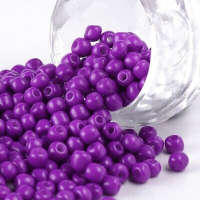 Seed Beads in Purple, Size 6, 4-5mm