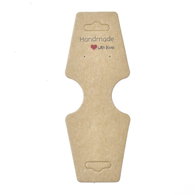 10 x Necklace Hanging Display Cards, 'Handmade with Love', 120x45mm