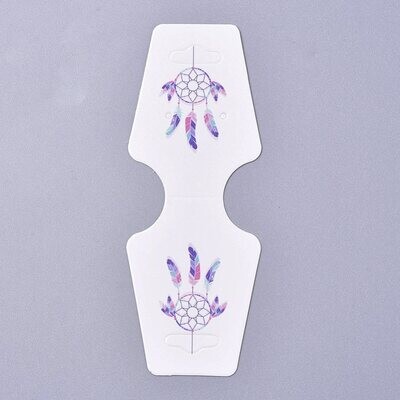 10 x Necklace Hanging Display Cards, Dreamcatcher Pattern, 120x45mm