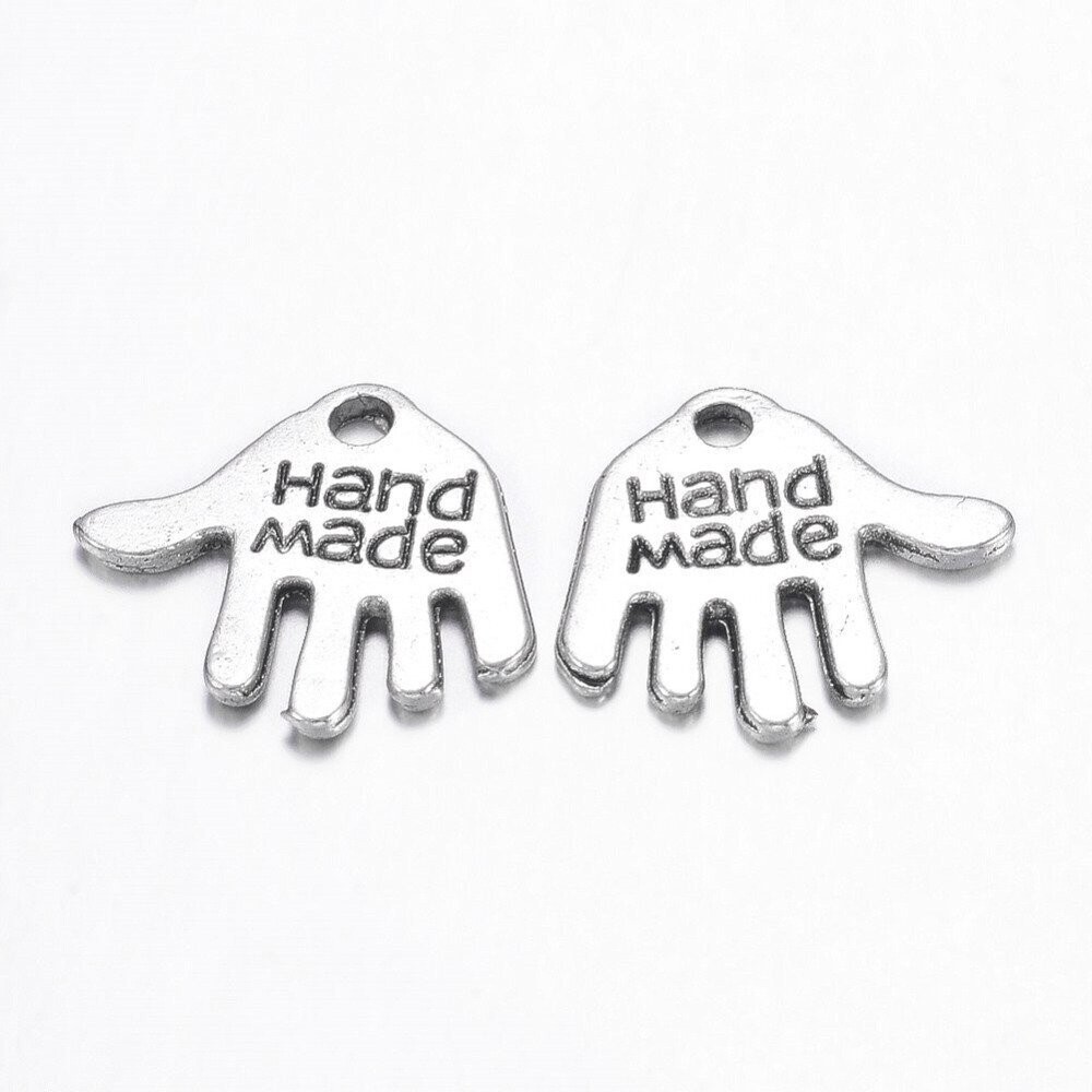 Antique Silver 'Handmade' Charms 12x11mm