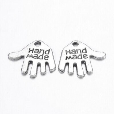 Antique Silver 'Handmade' Charms 12x11mm