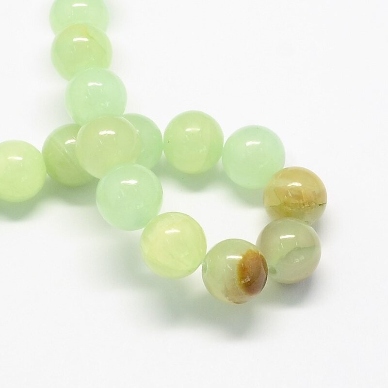 Dyed Jade in Pale Green, 6mm, 1 Strand