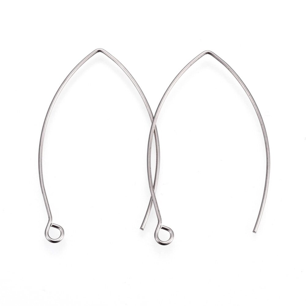 10 x Stainless Steel Ear Wires, 40x24mm