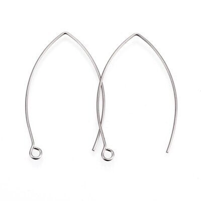 10 x Stainless Steel Ear Wires, 40x24mm