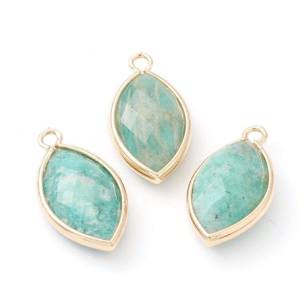 Natural Amazonite Pendant, 22x12x5mm