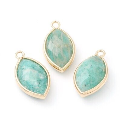 Natural Amazonite Pendant, 22x12x5mm