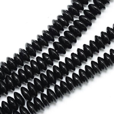 Synthetic Stone Black Rondelle Beads, 6x3mm