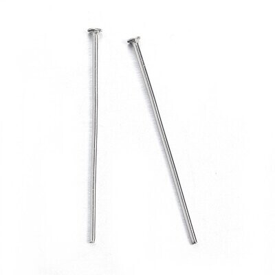 50 x Stainless Steel Head Pins 50mm x 0.6mm
