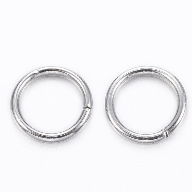 50 x Stainless Steel Jump Rings, 6x0.8mm