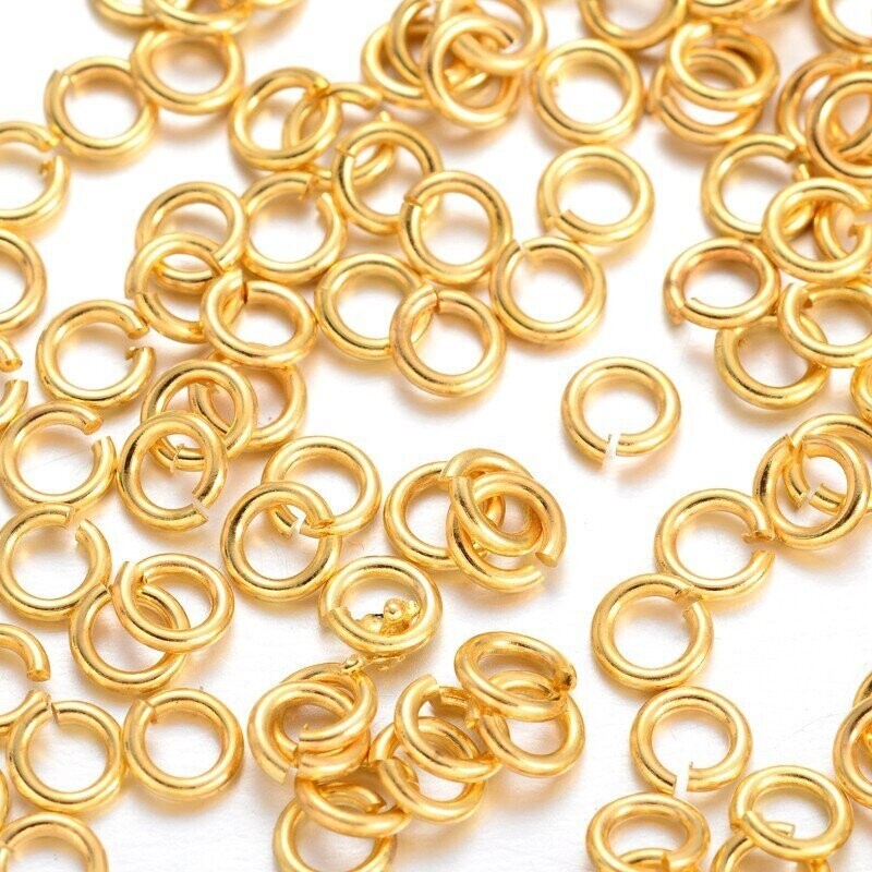 50 x Gold Plated Jump Rings, 4mm