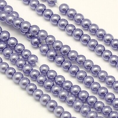 4mm Glass Pearls in Slate Blue