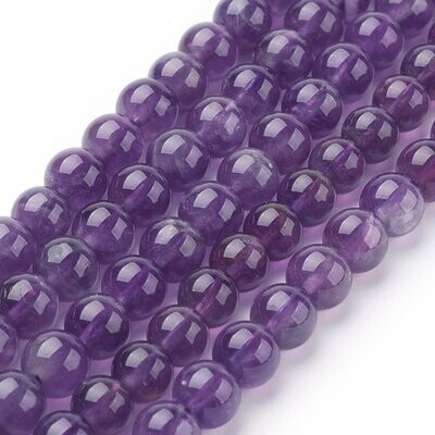 Natural Amethyst Beads, 8mm, 7.6