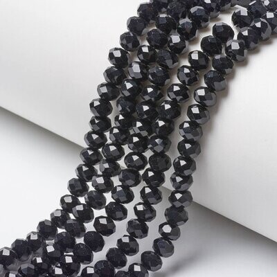 50 x 8x6mm Electroplated Crystals in Black