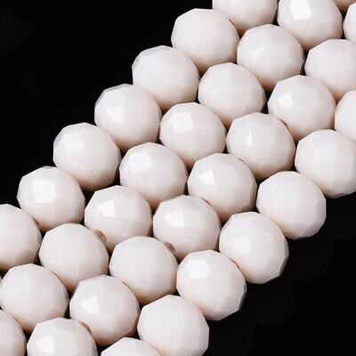 50 x 8x6mm Electroplated Crystals in Creamy White