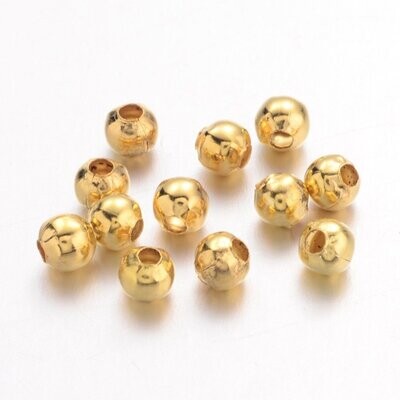 2mm Gold Plated Beads, 4g