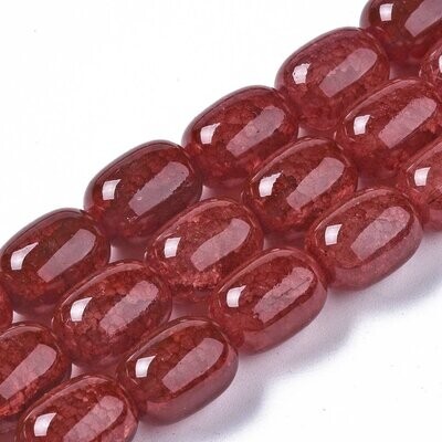 10pc 14mm orange and clear crackle glass beads-2270 