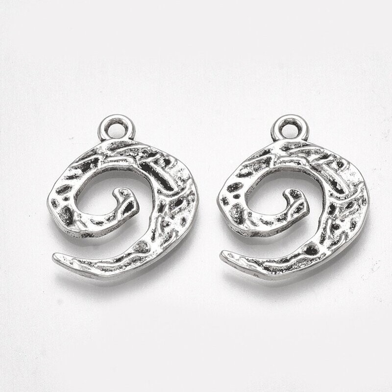 Antique Silver Spiral Pendant, 21x17mm Antique Silver Spiral Pendant, 21x17mm
