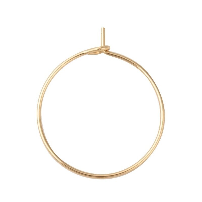 10 x Stainless Steel Gold Wine Glass Charm Hoops, 20mm