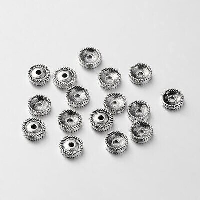 Antique Silver Spacer Beads, 6x2mm, 13g