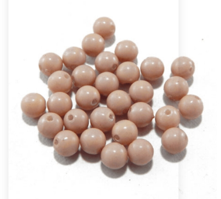 Indian Glass Beads in Salmon Pink, 5mm Indian Glass Beads in Salmon Pink, 5mm