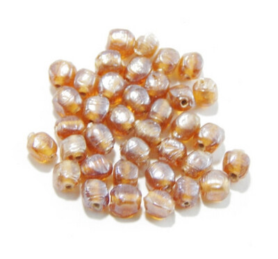 Indian Glass Beads in Light Copper, 7mm