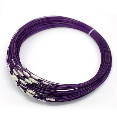 Stiff Cord Necklace for Pendants, 17.5", Purple