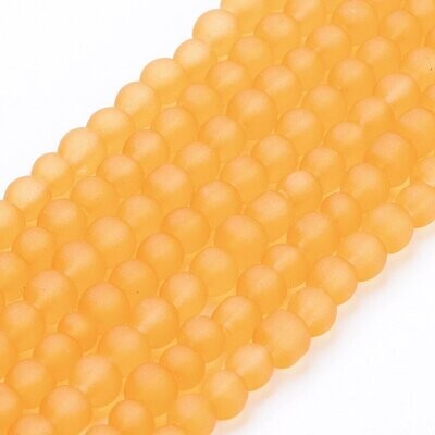 4mm Frosted Glass Beads in Golden Yellow