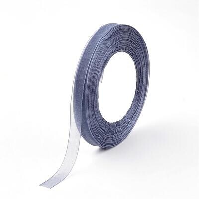 10mm Organza Ribbon, Slate Blue, 45m