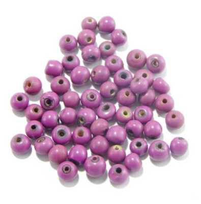 Indian Glass Beads in Opaque Purple, 4mm