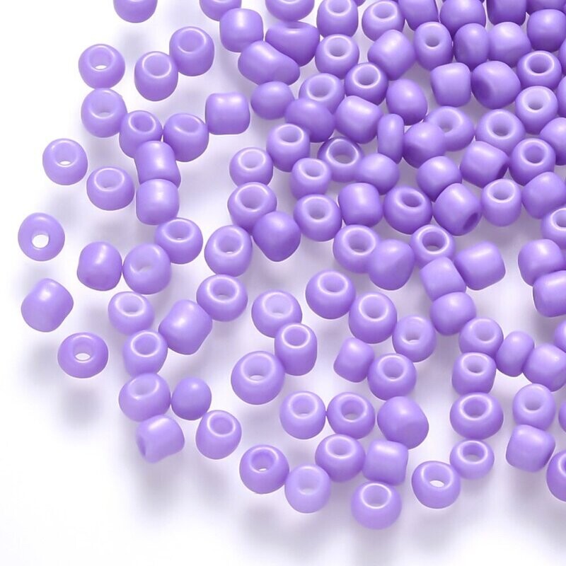 Seed Beads in Lilac/Light Purple, Size 6, 4-5mm